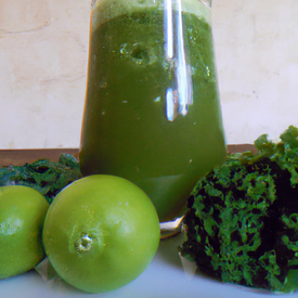 suco verde (couve, limão e hortelã)