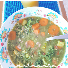 sopa de legumes e proteína de soja