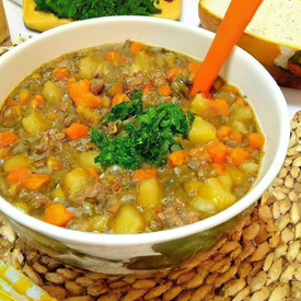 sopa de lentilha com carne