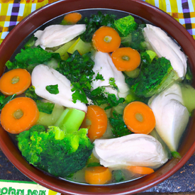 sopa de legumes com peito de frango