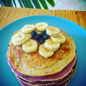 Blueberry banana pancakes