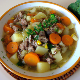 Sopa de legumes com Carne Moida