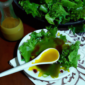 Vinagrete de mostarda para salada de folhas verdes