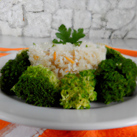 arroz com brocolis e couve flor e cenoura