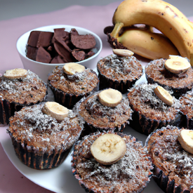 Muffin Vegan de Banana e Chocolate