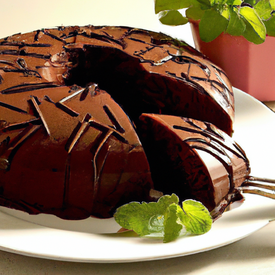 bolo chocolate com cobertura