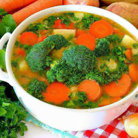 Sopa de legumes sem carne e batata doce