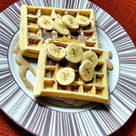 Waffle Proteico de Banana