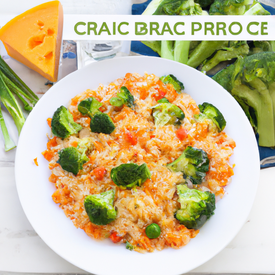 arroz brocolis e cenoura e queijos