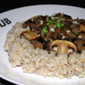 Risoto de cogumelo e arroz integral