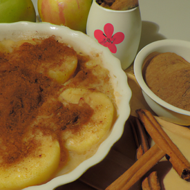 Tapioca com recheio de maçã caramelizada com mel e canela