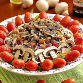 Salada de tomate com champignon