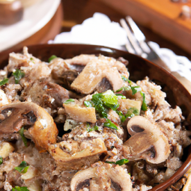 risoto de quinoa e cogumelos