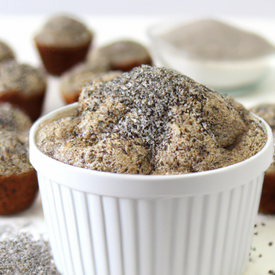 Muffin de farinha de linhaça e chia de microondas