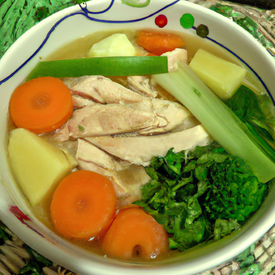 Sopa de legumes com frango da Lu