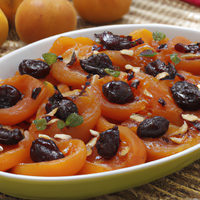 foto da receita Damascos,  amendoim torrado,  uva passa e laranja desidratada