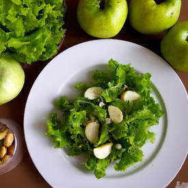 Salada de maçã verde com escarola e amêndoas