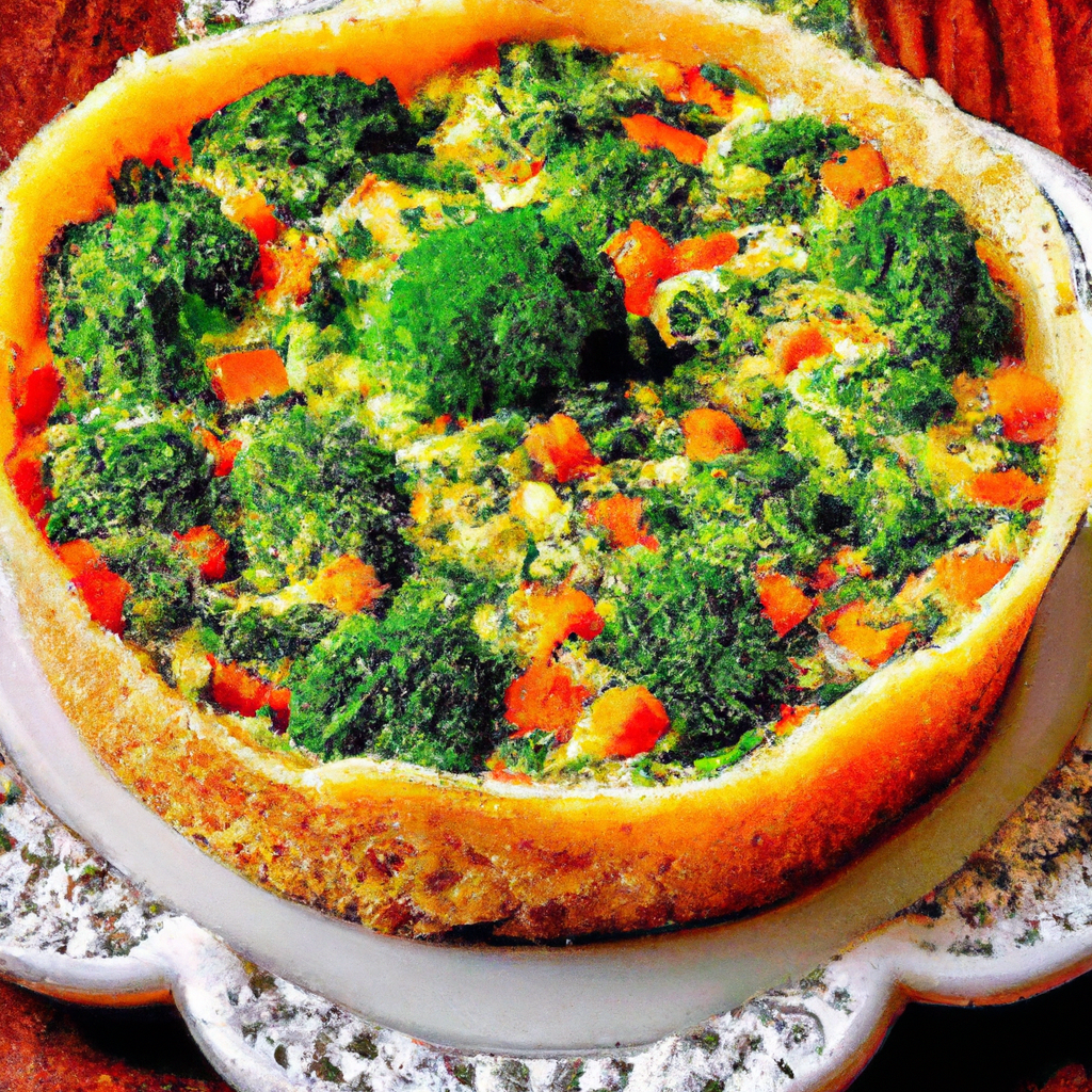 foto da receita Quiche de brócolis light com cenoura