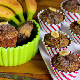 Muffin Integral de Banana Cacau e Canela