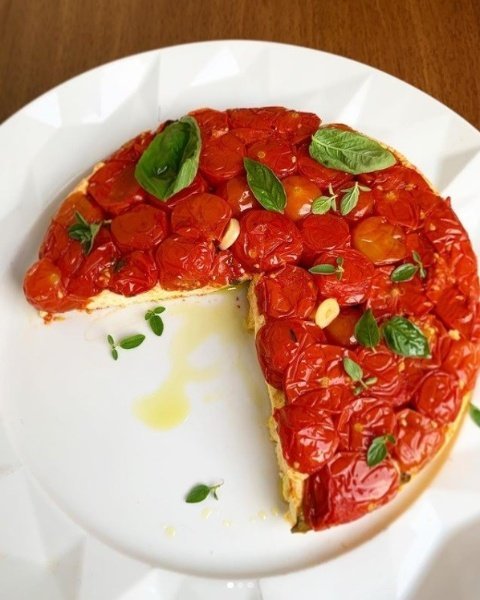 foto da receita Torta invertida de tomate fit