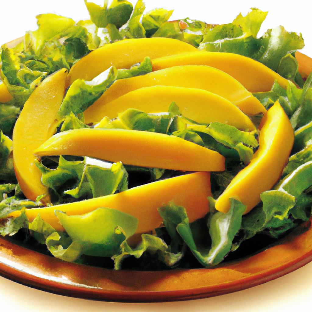 foto da receita Salada de alface,   agrião e manga