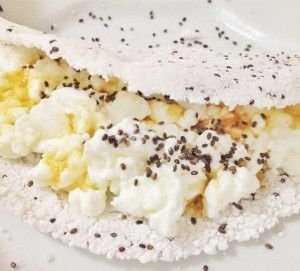 foto da receita Tapioca com linhaça e queijo branco